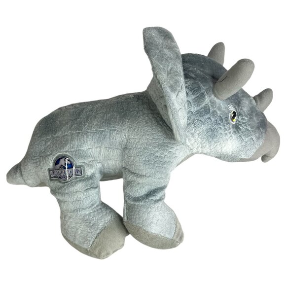 Jurassic World Triceratops Dinosaur Plush Gray Toy Factory 13" Stuffed Animal - Picture 2 of 10